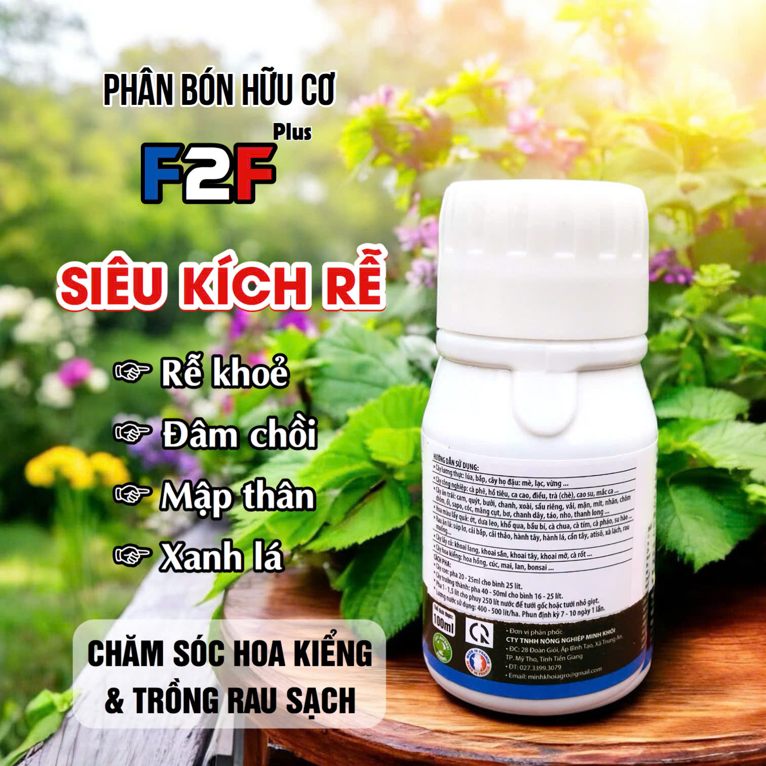 Phân bón hữu cơ F2F Plus - Chai 100ml